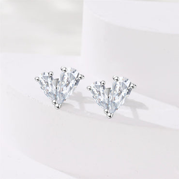 Wholesale 925 Sterling Silver Heart Shape Earrings Electroplated Women's Jewelry