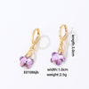 1 Pair Casual Heart Shape Flower Plating Inlay Copper Zircon Drop Earrings