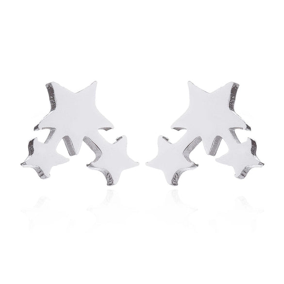 1 Pair Fashion Geometric Titanium Steel Plating Ear Studs