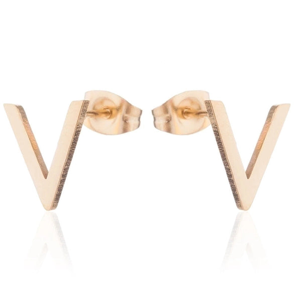 1 Pair Fashion Geometric Titanium Steel Plating Ear Studs