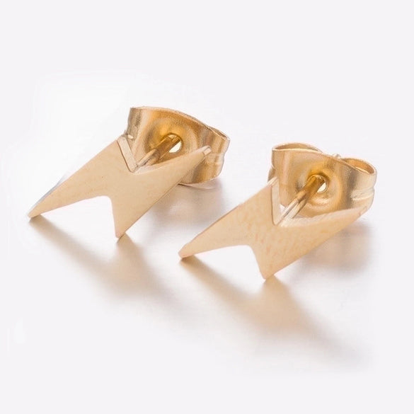 1 Pair Fashion Geometric Titanium Steel Plating Ear Studs