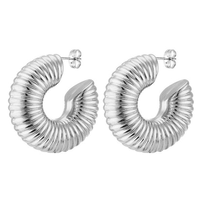 1 Pair Fashion Solid Color Plating Titanium Steel Earrings