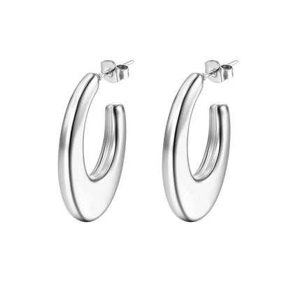 1 Pair Fashion Solid Color Plating Titanium Steel Earrings