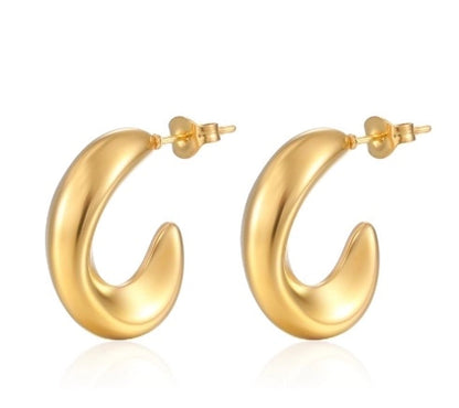 1 Pair Fashion Solid Color Plating Titanium Steel Earrings