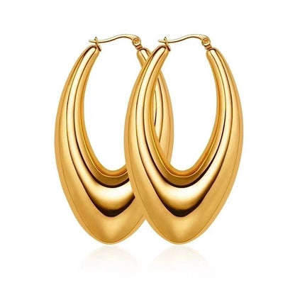 1 Pair Fashion Solid Color Plating Titanium Steel Earrings