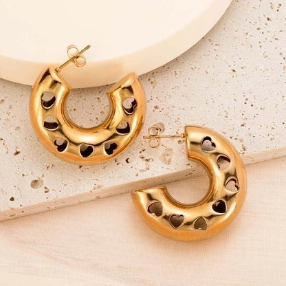 1 Pair Fashion Solid Color Plating Titanium Steel Earrings