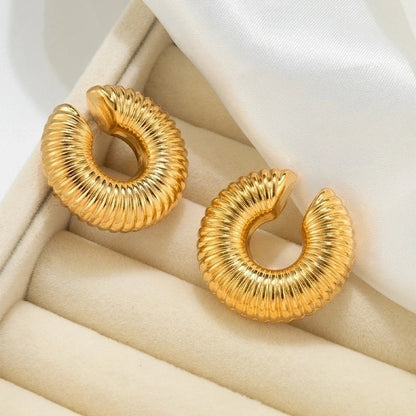 1 Pair Fashion Solid Color Plating Titanium Steel Earrings