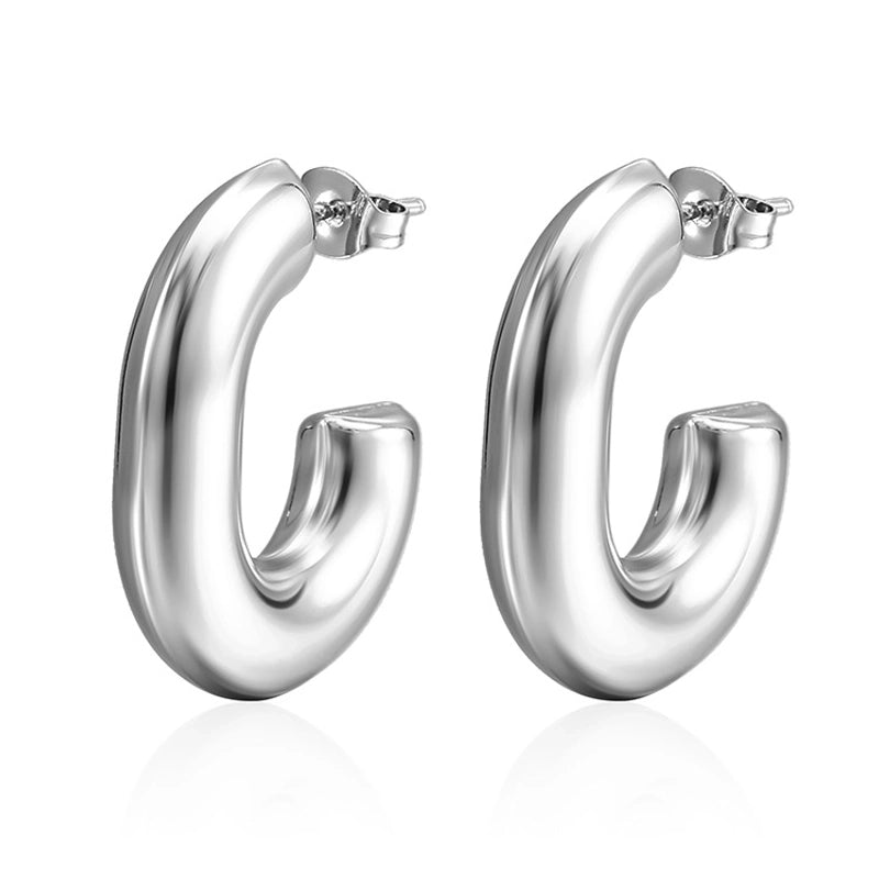 1 Pair Fashion Solid Color Plating Titanium Steel Earrings