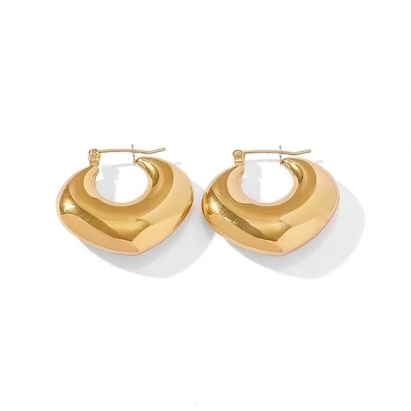 1 Pair Fashion Solid Color Plating Titanium Steel Earrings