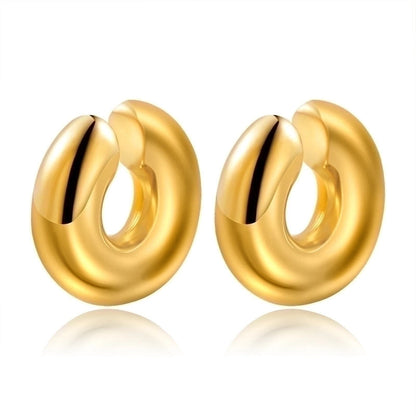 1 Pair Fashion Solid Color Plating Titanium Steel Earrings