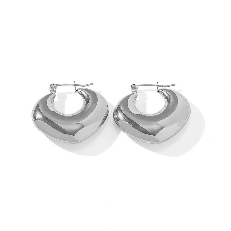 1 Pair Fashion Solid Color Plating Titanium Steel Earrings