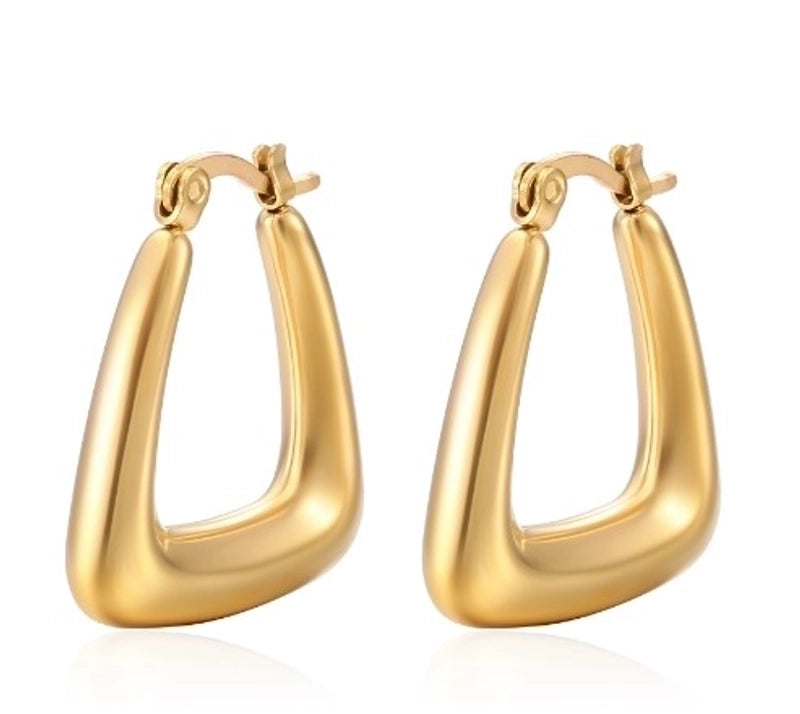 1 Pair Fashion Solid Color Plating Titanium Steel Earrings