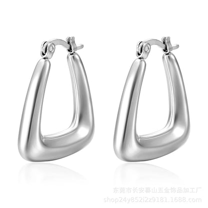 1 Pair Fashion Solid Color Plating Titanium Steel Earrings