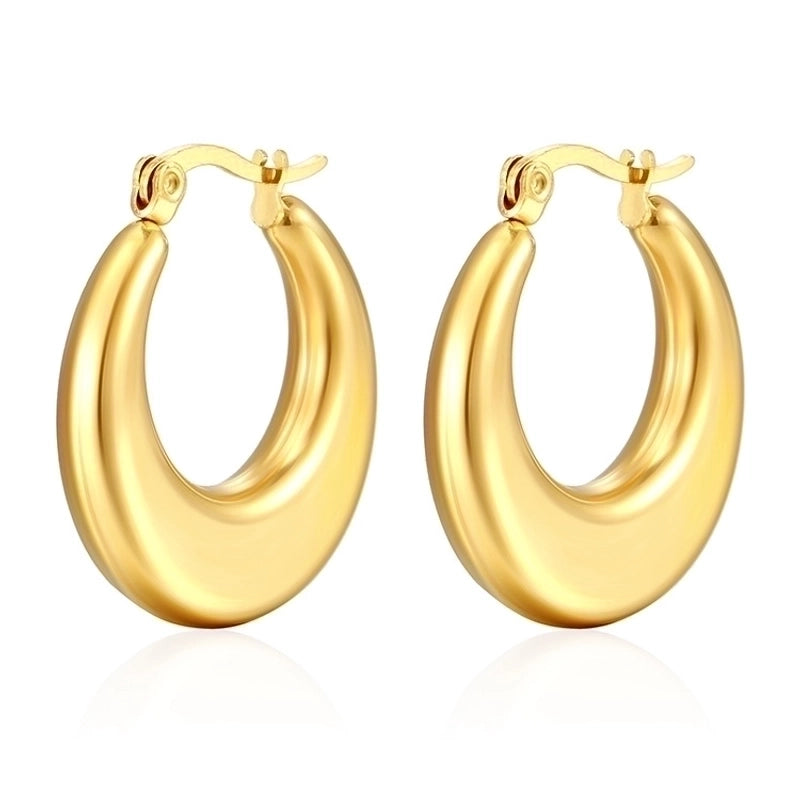 1 Pair Fashion Solid Color Plating Titanium Steel Earrings