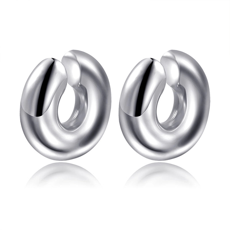 1 Pair Fashion Solid Color Plating Titanium Steel Earrings