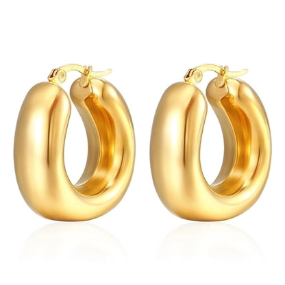 1 Pair Fashion Solid Color Plating Titanium Steel Earrings