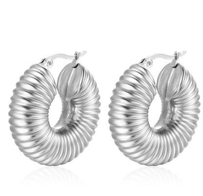 1 Pair Fashion Solid Color Plating Titanium Steel Earrings