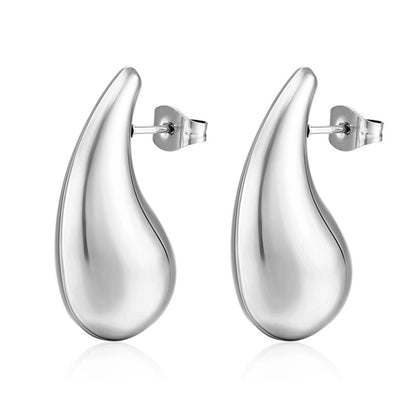 1 Pair Fashion Solid Color Plating Titanium Steel Earrings