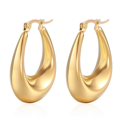 1 Pair Fashion Solid Color Plating Titanium Steel Earrings