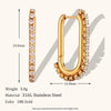 1 Pair Lady Geometric Plating Inlay Stainless Steel Zircon 18k Gold Plated Earrings Ear Studs