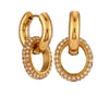 1 Pair Lady Geometric Plating Inlay Stainless Steel Zircon 18k Gold Plated Earrings Ear Studs