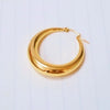 1 Pair Retro Geometric Solid Color Stainless Steel Plating Hoop Earrings