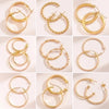 1 Pair Retro Simple Style Round Waves Plating Stainless Steel 18k Gold Plated Hoop Earrings