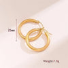 1 Pair Retro Simple Style Round Waves Plating Stainless Steel 18k Gold Plated Hoop Earrings