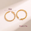 1 Pair Retro Simple Style Round Waves Plating Stainless Steel 18k Gold Plated Hoop Earrings