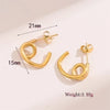 1 Pair Retro Simple Style Round Waves Plating Stainless Steel 18k Gold Plated Hoop Earrings