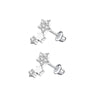 1 Pair Simple Style Cross Star Butterfly Plating Inlay Stainless Steel Zircon Ear Studs