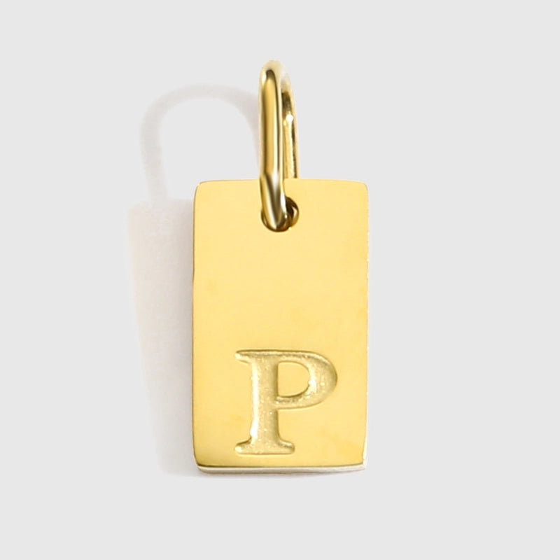 1 Piece 10*6mm 304 Stainless Steel 14K Gold Plated Letter Pendant