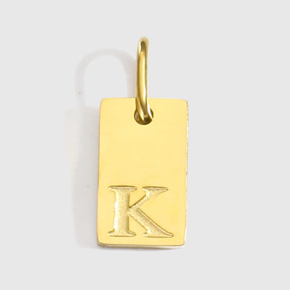 1 Piece 10*6mm 304 Stainless Steel 14K Gold Plated Letter Pendant