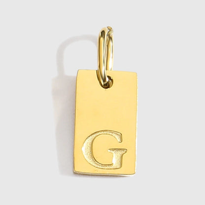 1 Piece 10*6mm 304 Stainless Steel 14K Gold Plated Letter Pendant