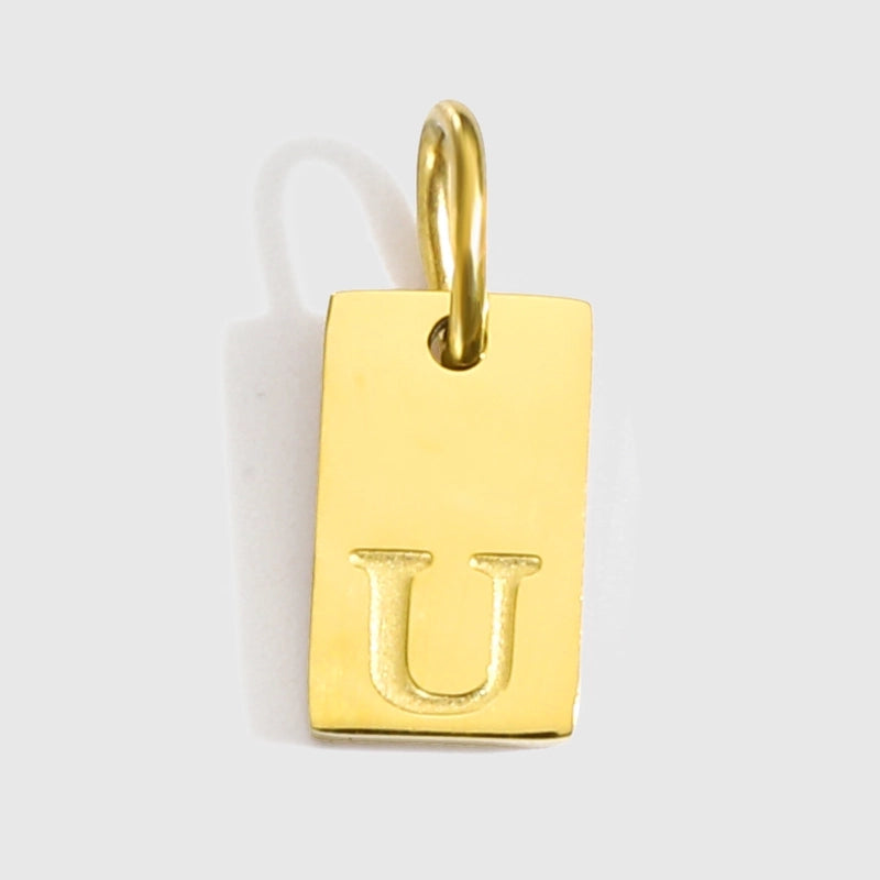 1 Piece 10*6mm 304 Stainless Steel 14K Gold Plated Letter Pendant