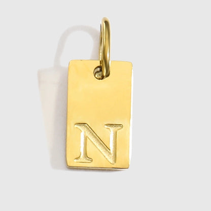 1 Piece 10*6mm 304 Stainless Steel 14K Gold Plated Letter Pendant