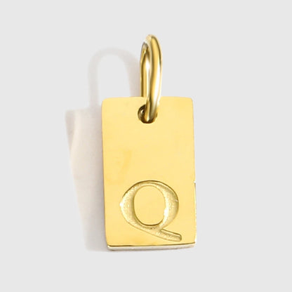 1 Piece 10*6mm 304 Stainless Steel 14K Gold Plated Letter Pendant