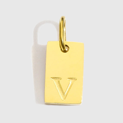 1 Piece 10*6mm 304 Stainless Steel 14K Gold Plated Letter Pendant