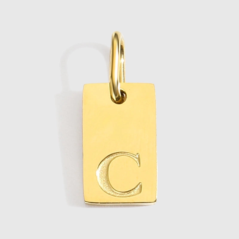 1 Piece 10*6mm 304 Stainless Steel 14K Gold Plated Letter Pendant