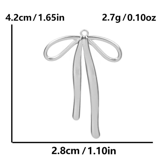 1 Piece 28*20mm 28*42mm 33*29mm 304 Stainless Steel 18K Gold Plated Bow Knot Polished Pendant