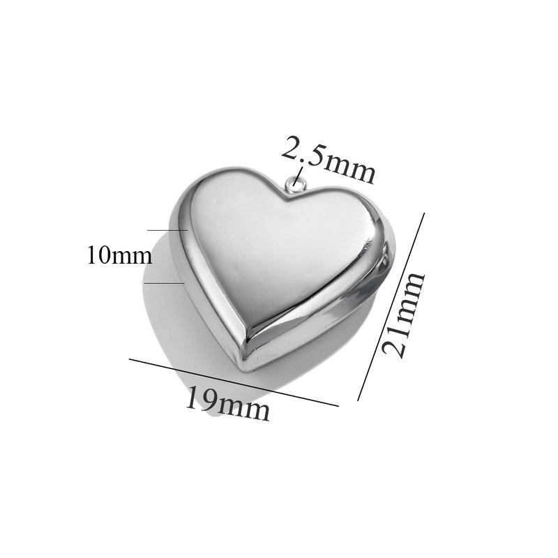 1 Piece 30*32mm 304 Stainless Steel Heart Shape Pendant