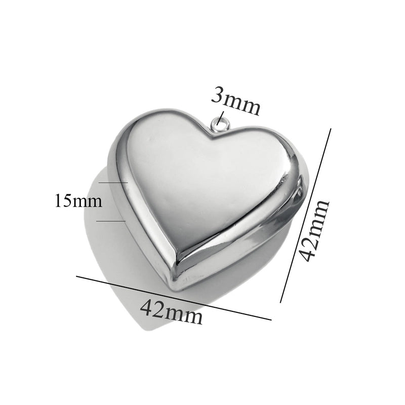 1 Piece 30*32mm 304 Stainless Steel Heart Shape Pendant