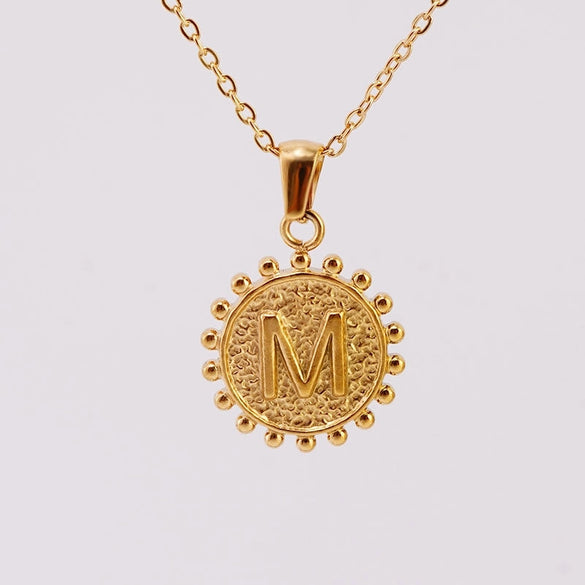 1 Piece 304 Stainless Steel 18K Gold Plated Letter Pendant