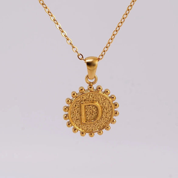 1 Piece 304 Stainless Steel 18K Gold Plated Letter Pendant