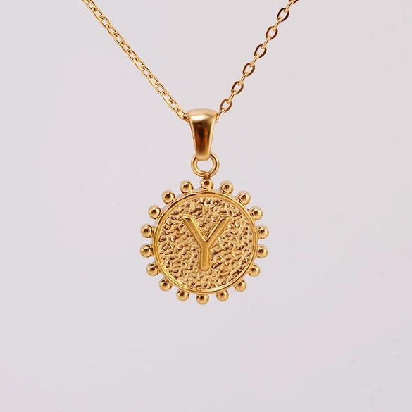 1 Piece 304 Stainless Steel 18K Gold Plated Letter Pendant