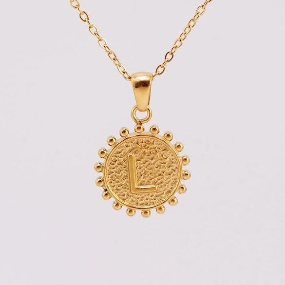 1 Piece 304 Stainless Steel 18K Gold Plated Letter Pendant