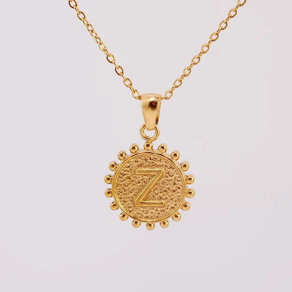 1 Piece 304 Stainless Steel 18K Gold Plated Letter Pendant