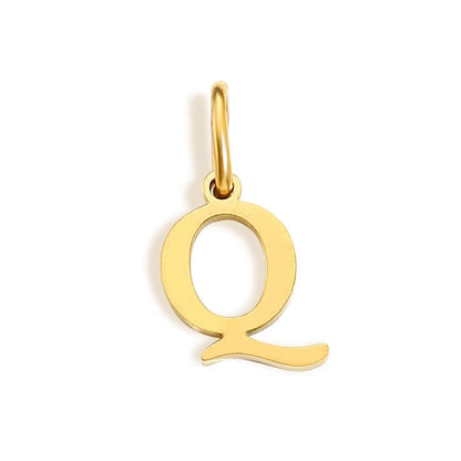 1 Piece Stainless Steel 14K Gold Plated Letter Polished Pendant