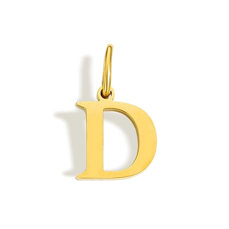 1 Piece Stainless Steel 14K Gold Plated Letter Polished Pendant