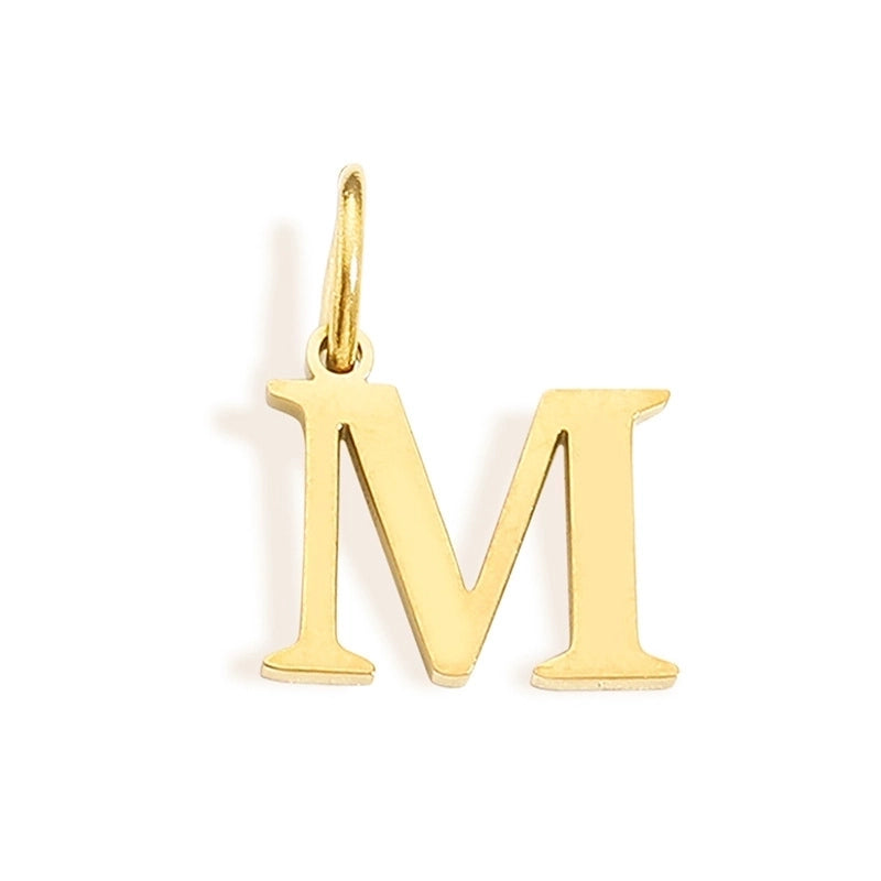 1 Piece Stainless Steel 14K Gold Plated Letter Polished Pendant